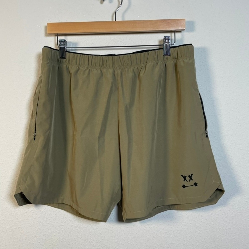Blackout Barbell Gym Training Shorts Mens L Gorpcore Tan Brown Athletic Workout